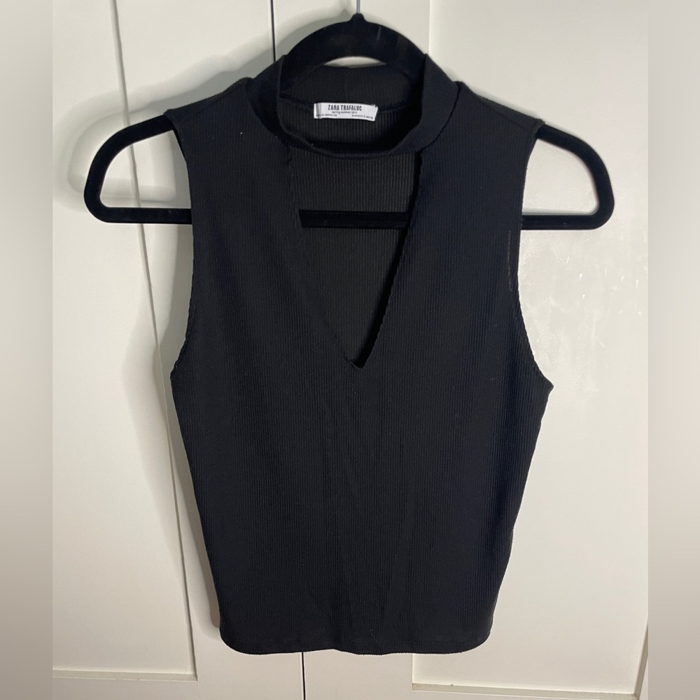 ZARA black V-NECK tank top